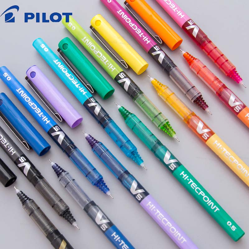 Pilot Pen V5 - 日本パイロット マルチカラーゲルペン HI-TECPOINT BX-V5 大容量液体インクボールペン 可視インクウィンドウ