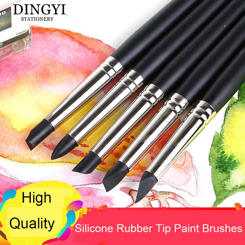 シリコンラバーチップ付きペイントブラシ,5個,水彩油絵用,ポ - Gouache Paint Set のレビューと価格